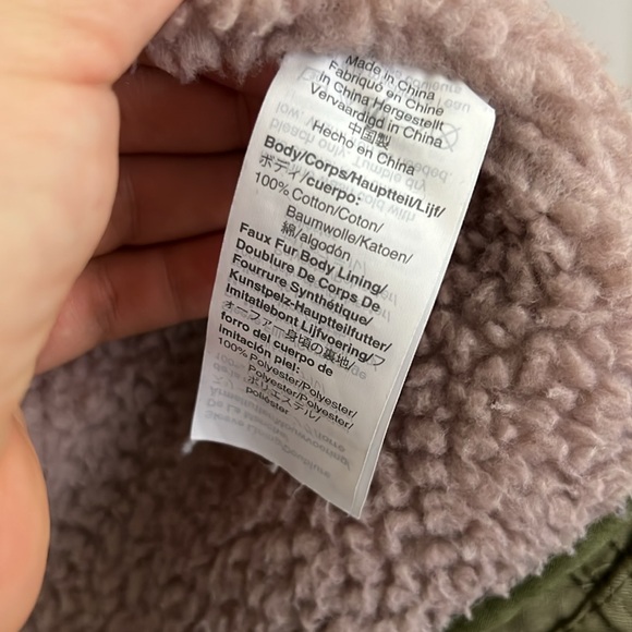 Warm Madewell faux fur lined green coat - Picture 4 of 4